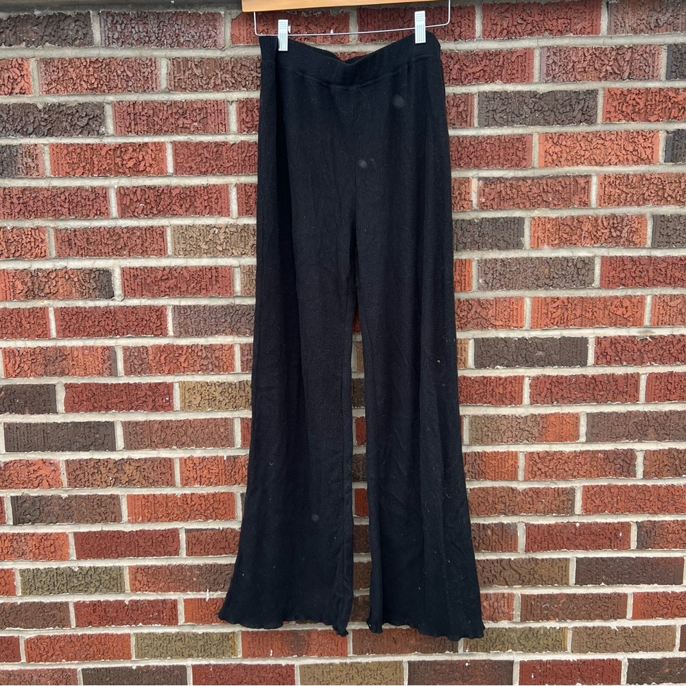 BB Dakota Black Wide-Leg Knit Pants